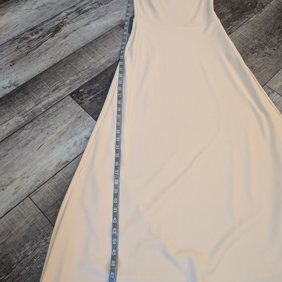 Nocturne Tan Long Sleeve Cowl Neck Gown Sz. S - Picture 9 of 9